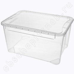 Ящик с крышкой универсальный 46 л., пластик (555*390*290 мм) Кристалл