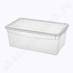 Ящик с крышкой универсальный 5 л., пластик (330*190*120 мм) Кристалл