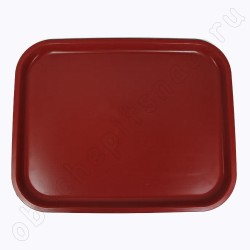 Поднос пластиковый 460*360*20 мм красный столовый ударопрочный для заморозки, ОБЩЕПИТ
