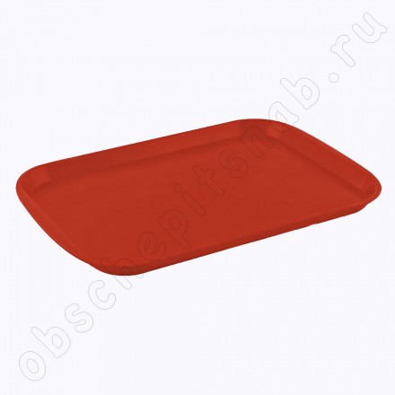 Поднос пластиковый 470*355*25 мм красный столовый Verona GR1564