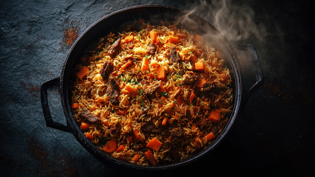 Плов в чугунном казане Плов в чугунном казане