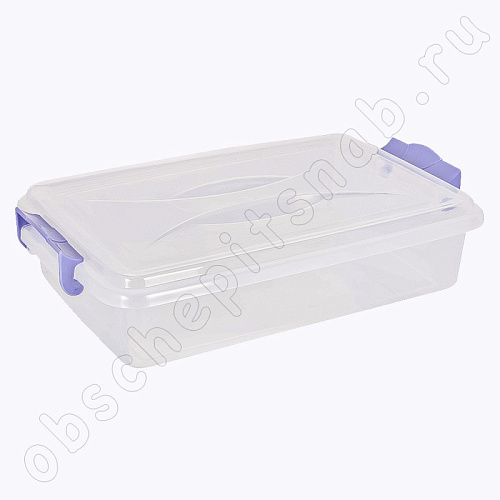 Контейнер пищевой с крышкой 4,5 л. пластик (350*235*80 мм) М574 Контейнер пищевой с крышкой 4,5 л. пластик (350*235*80 мм) М574