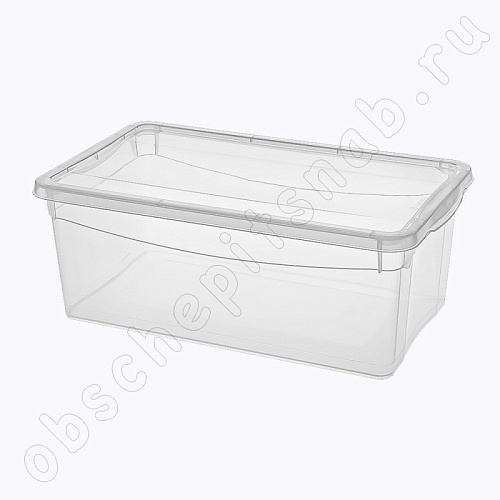 Ящик с крышкой универсальный 5 л., пластик (330*190*120 мм) Кристалл Ящик с крышкой универсальный 5 л., пластик (330*190*120 мм) Кристалл